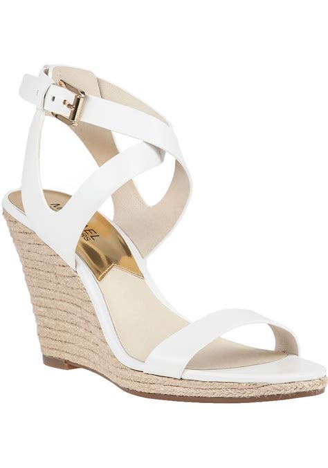 michael kors black heel white boftomt|Michael Kors white wedges.